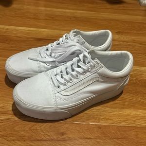 Vans platform low tops all white size 9